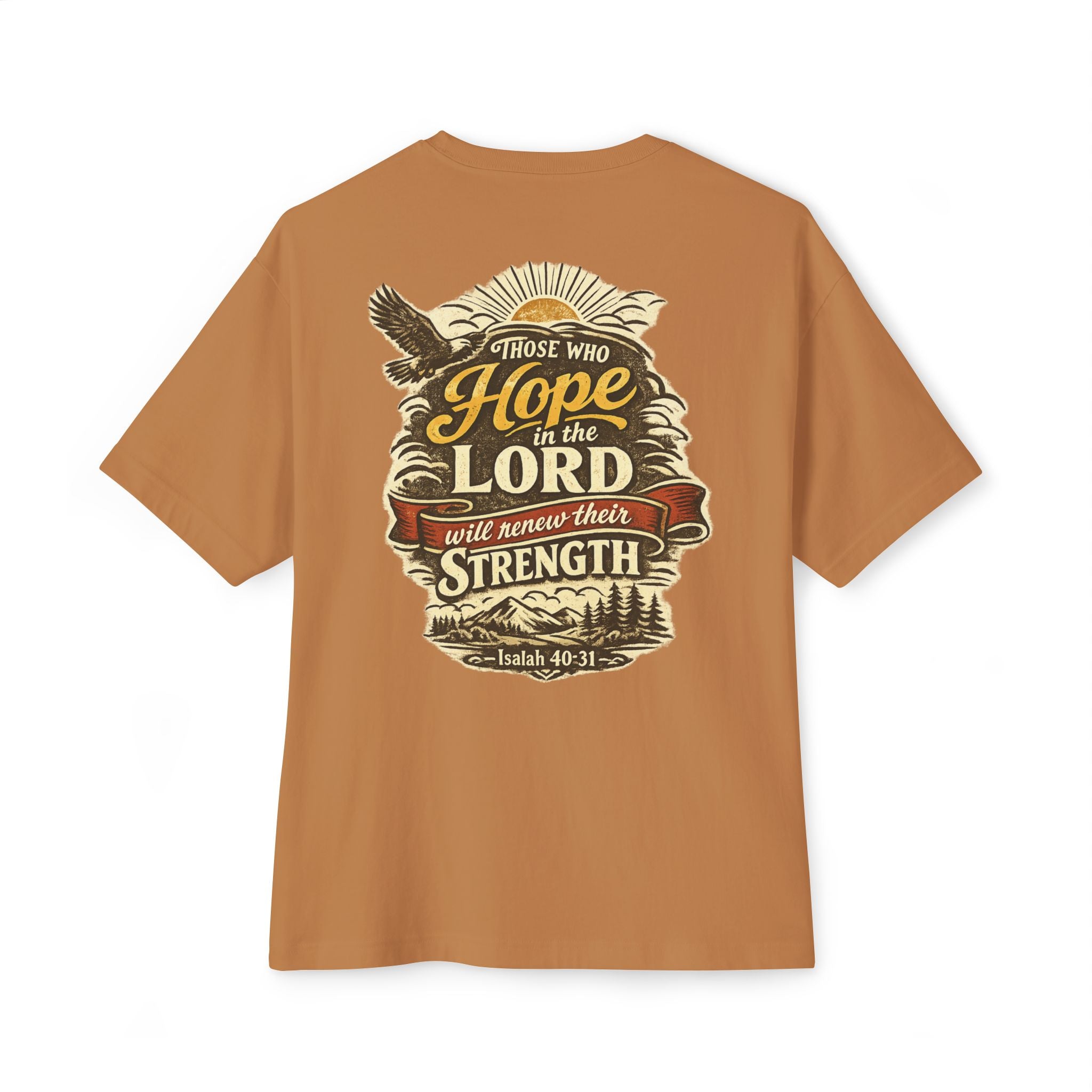 Hope in the Lord Oversized Boxy Tee - Unisex Christian Graphic T-Shirt
