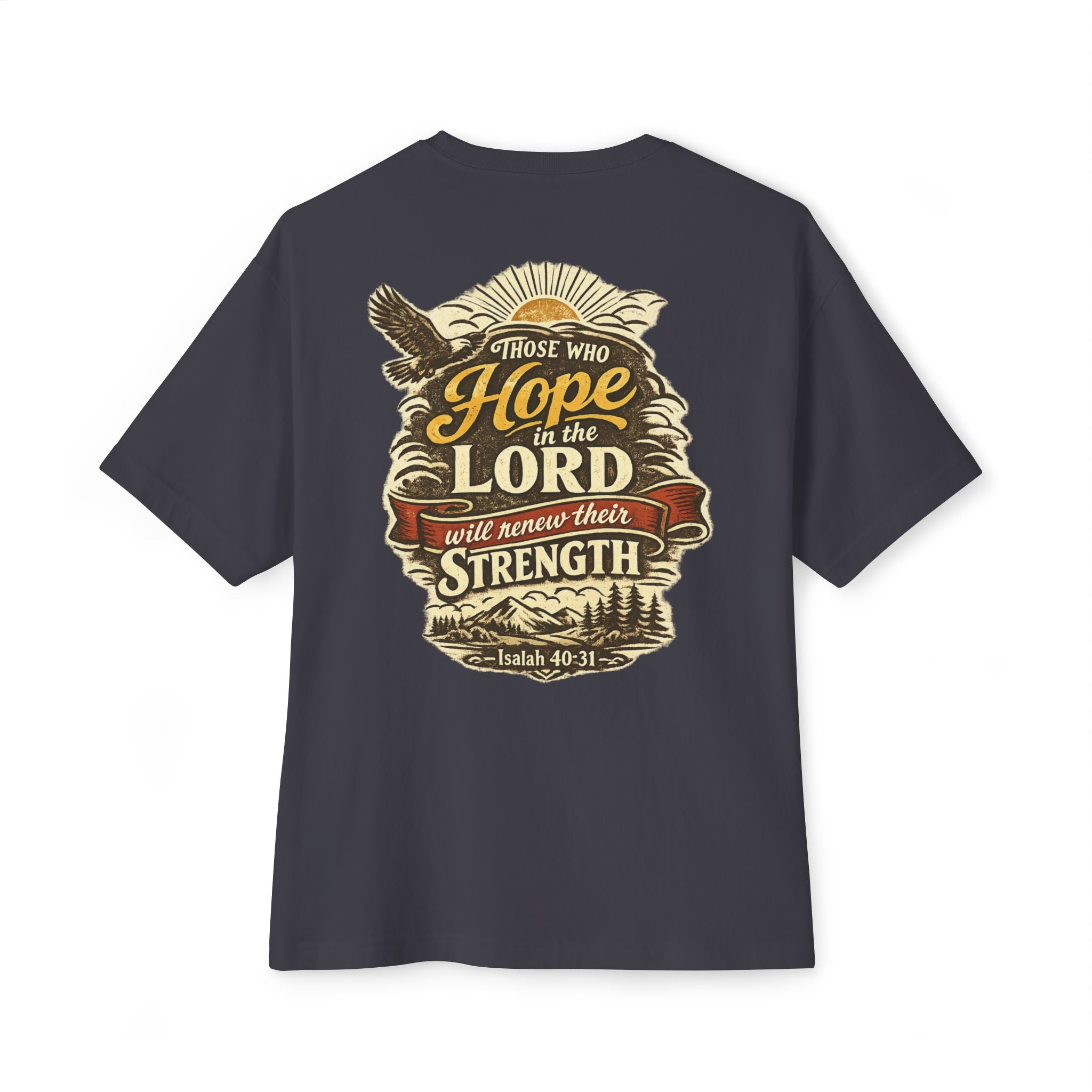 Hope in the Lord Oversized Boxy Tee - Unisex Christian Graphic T-Shirt